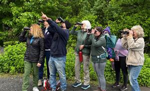 Group pic with binoculars