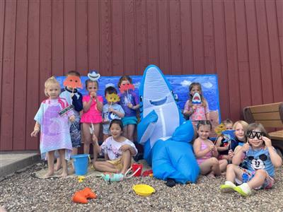 Mini Adventurers Campers with inflatable shark